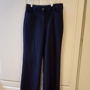 LOFT Wide Leg Dress Pants, navy blue, curvy trouser
